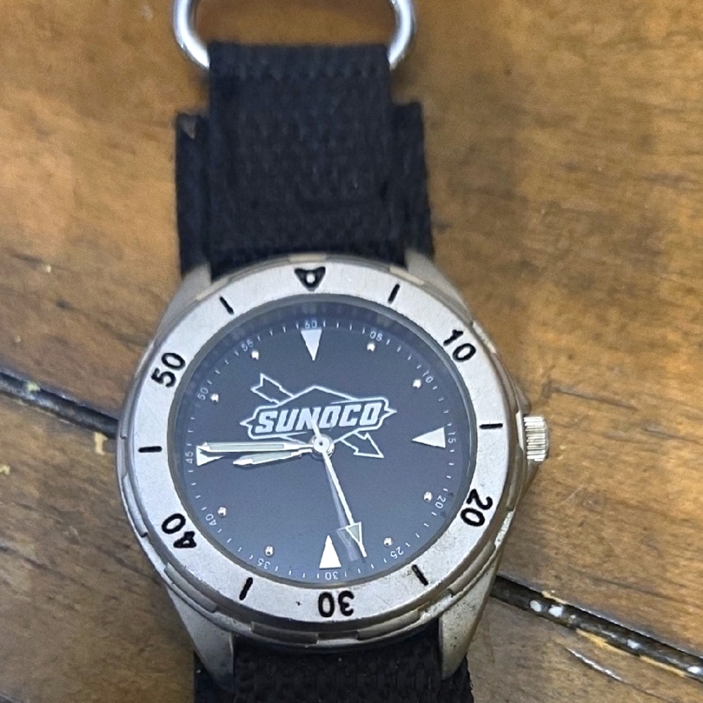 Sunoco Black and Silver Watch